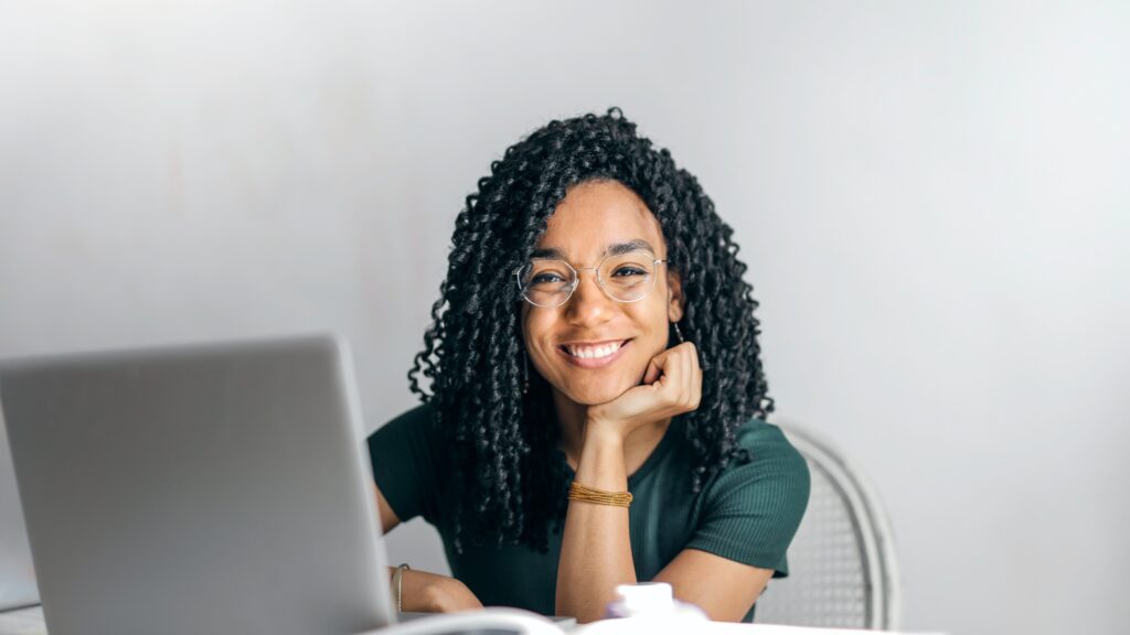 confident Women of colour smiling lady